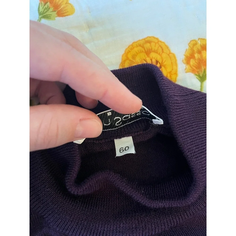 Gran Sasso Mock Neck Sweater Wool Silk Cashmere Blend - Picture 3 of 11